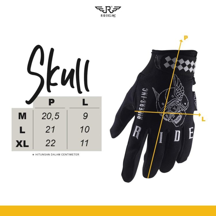 Gloves Skull Orange - Gambar 7