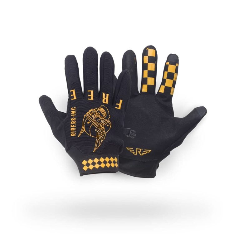 Gloves Skull Yellow