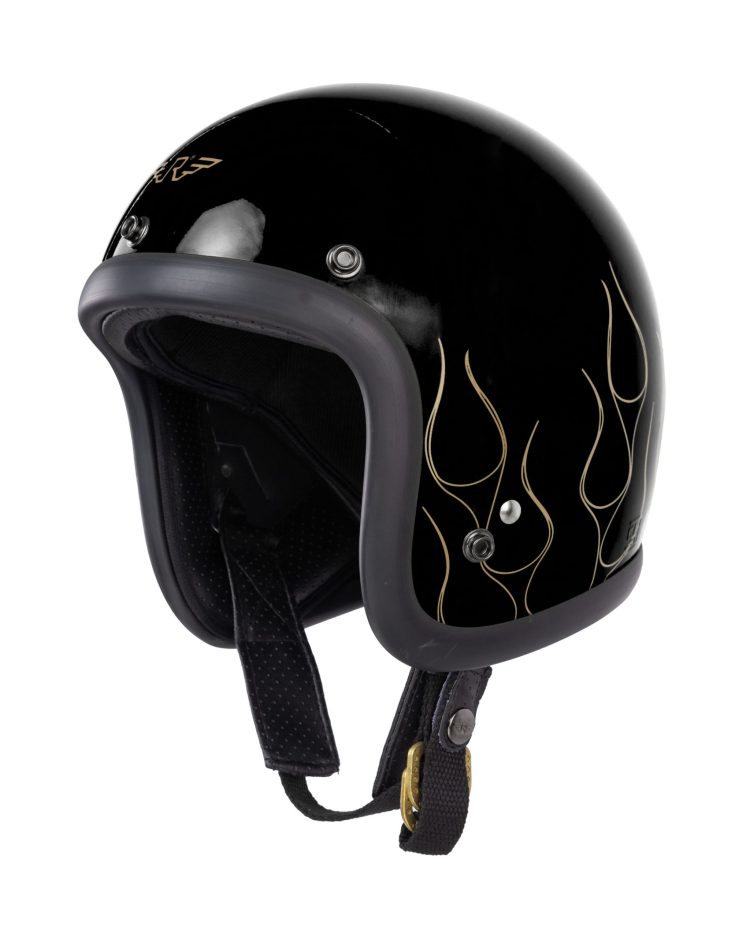 RIMC X Pickers Service Slim Helmet 500-TX Black Glossy Flame Gold