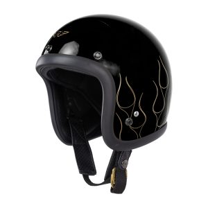 RIMC X Pickers Service Slim Helmet 500-TX Black Glossy Flame Gold