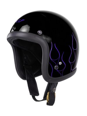 RIMC X Pickers Service Slim Helmet 500-TX Black Glossy Flame Purple