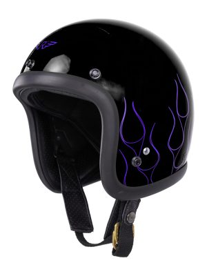 RIMC X Pickers Service Slim Helmet 500-TX Black Glossy Flame Purple