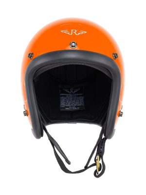 RIMC X Pickers Service Slim Helmet 500-TX Orange Glossy Flame White - Image 2