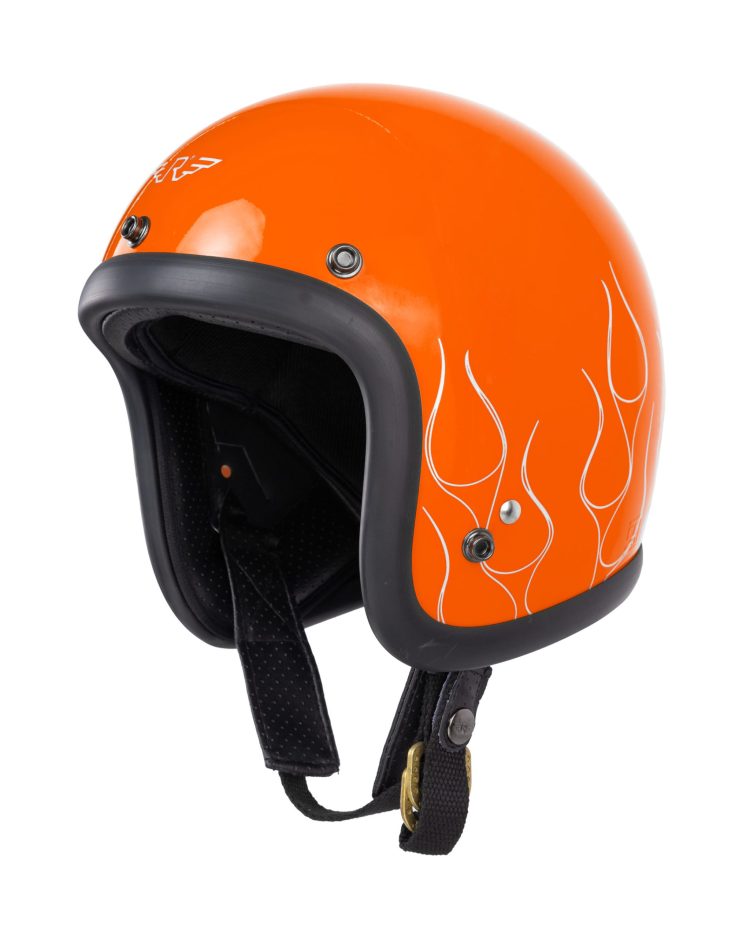 RIMC X Pickers Service Slim Helmet 500-TX Orange Glossy Flame White