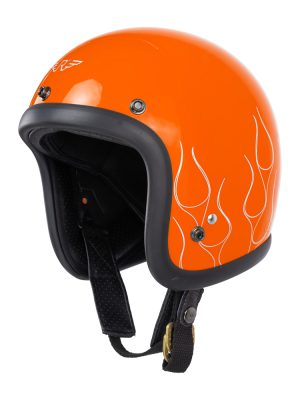 RIMC X Pickers Service Slim Helmet 500-TX Orange Glossy Flame White