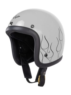 RIMC X Pickers Service Slim Helmet 500-TX Silver Glossy Flame Black