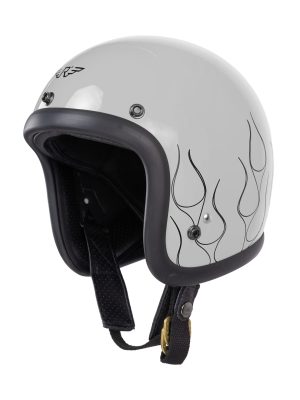 RIMC X Pickers Service Slim Helmet 500-TX Silver Glossy Flame Black