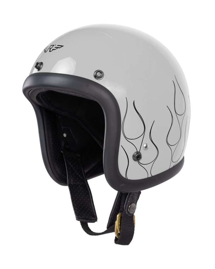 RIMC X Pickers Service Slim Helmet 500-TX Silver Glossy Flame Black