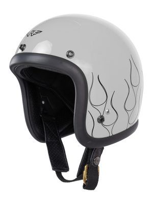 RIMC X Pickers Service Slim Helmet 500-TX Silver Glossy Flame Black