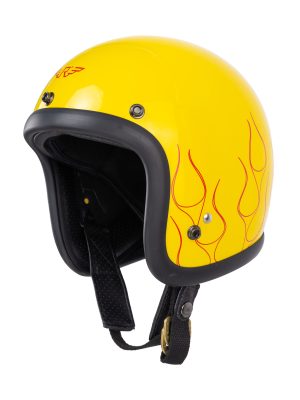 RIMC X Pickers Service Slim Helmet 500-TX Yellow Glossy Flame Red
