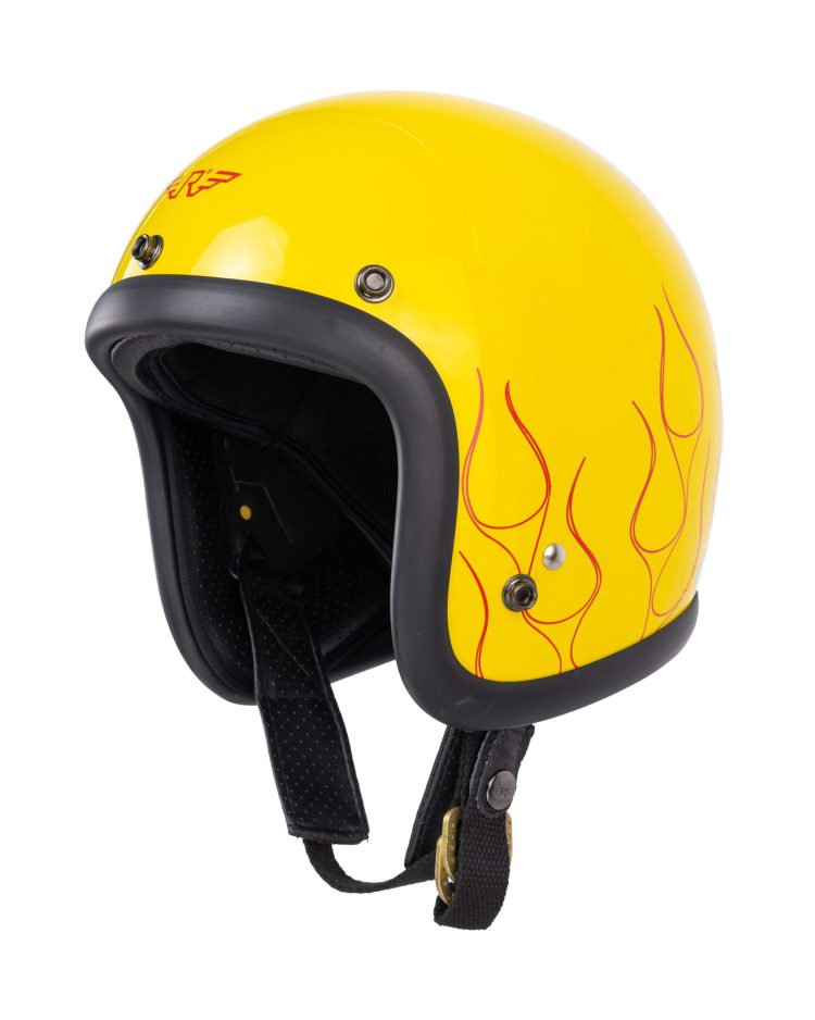 RIMC X Pickers Service Slim Helmet 500-TX Yellow Glossy Flame Red