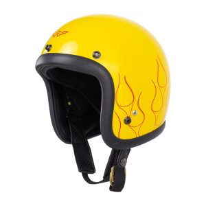 RIMC X Pickers Service Slim Helmet 500-TX Yellow Glossy Flame Red